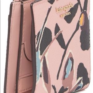 Kate Spade Cameron Paper Rose small zip wallet